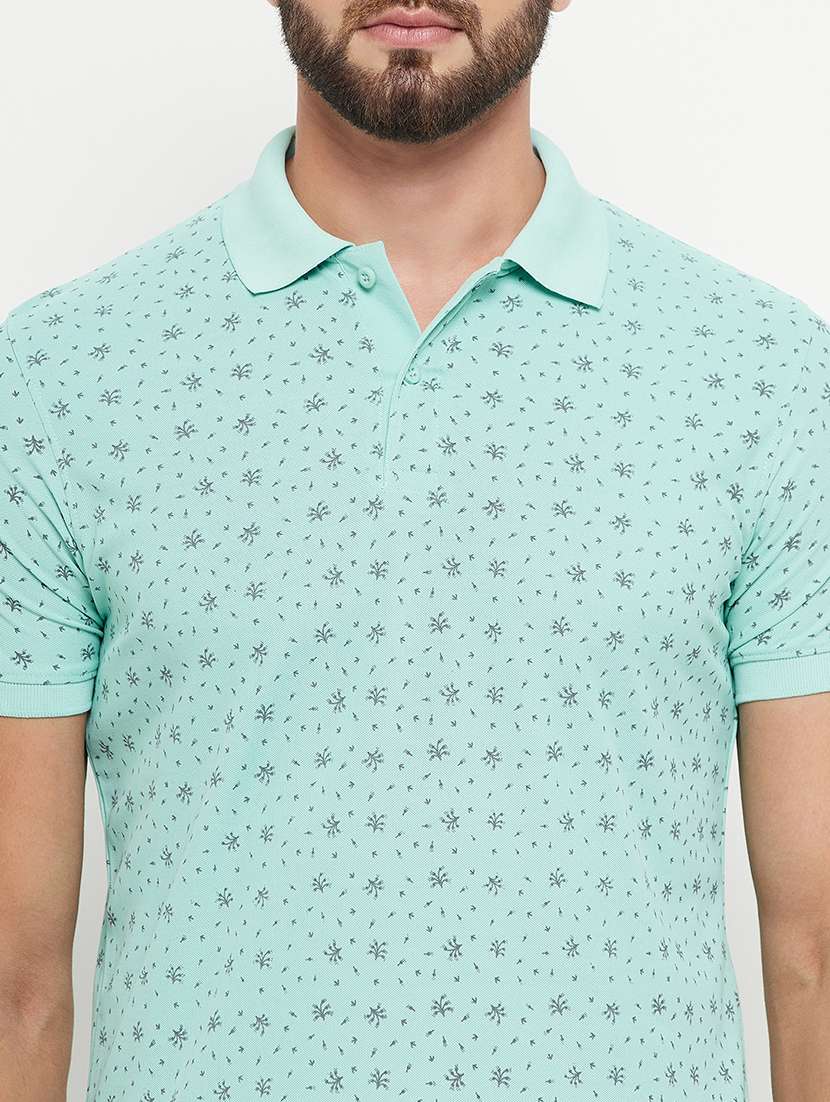 men printed short sleeve regular fit polo t-shirt - 22009626 -  Standard Image - 3