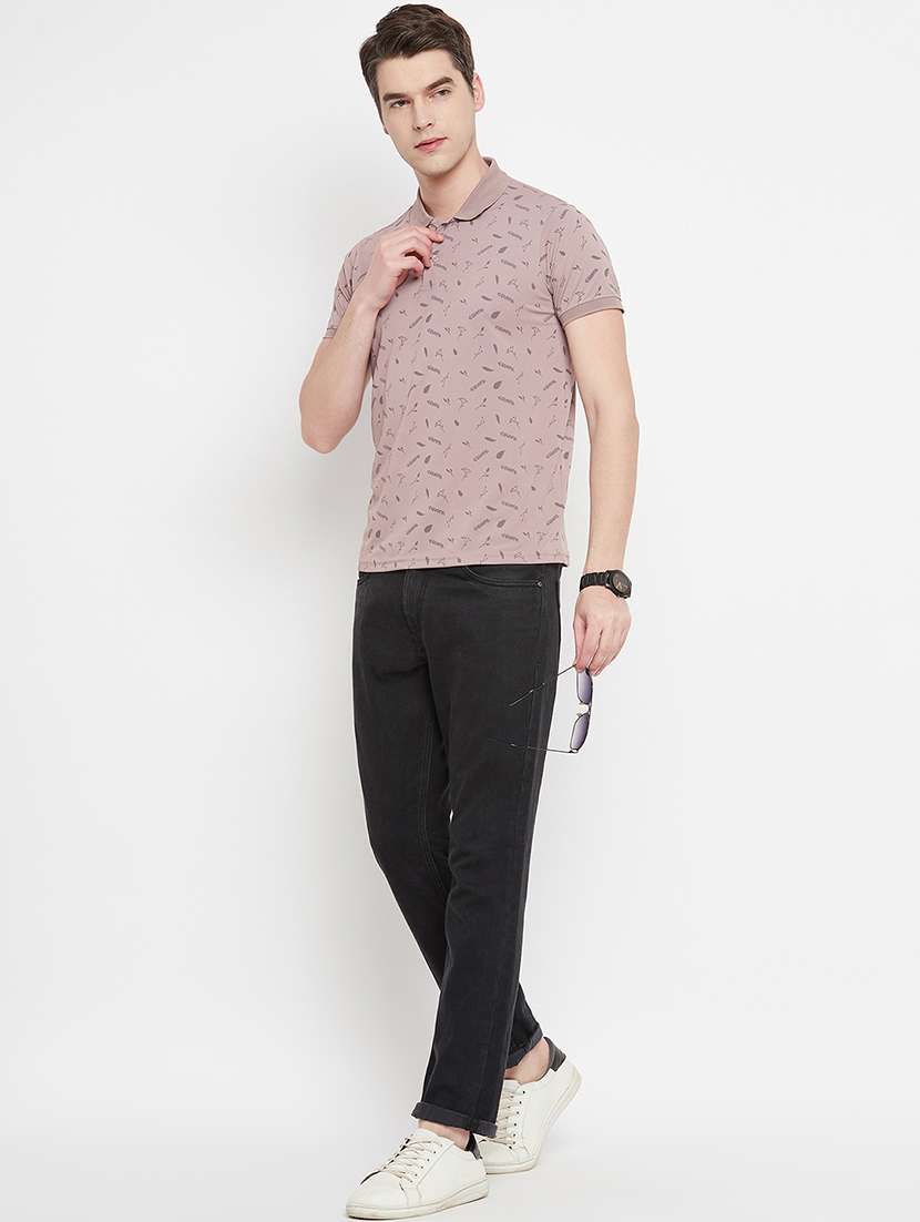 men printed short sleeve regular fit polo t-shirt - 22009627 -  Standard Image - 3