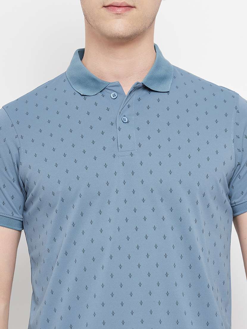 men printed short sleeve regular fit polo t-shirt - 22009632 -  Standard Image - 3