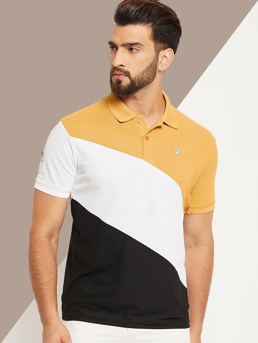 men color block short sleeve regular fit polo t-shirt - 22009644 -  Zoom Image - 0