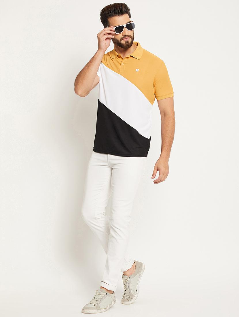 men color block short sleeve regular fit polo t-shirt - 22009644 - Standard Image - 3