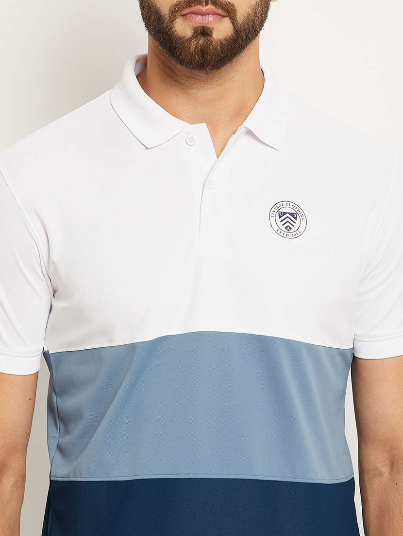 men color block short sleeve regular fit polo t-shirt - 22009645 - Standard Image - 3