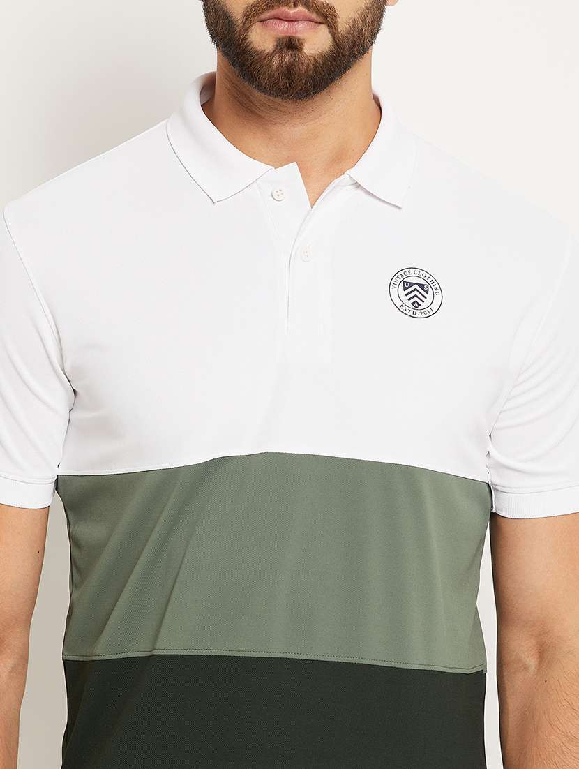 men color block short sleeve regular fit polo t-shirt - 22009646 -  Standard Image - 3