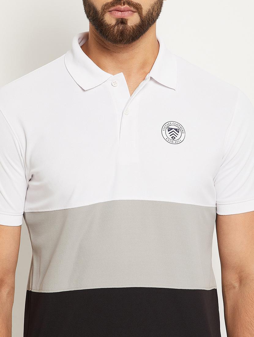 men color block short sleeve regular fit polo t-shirt - 22009647 - Standard Image - 3
