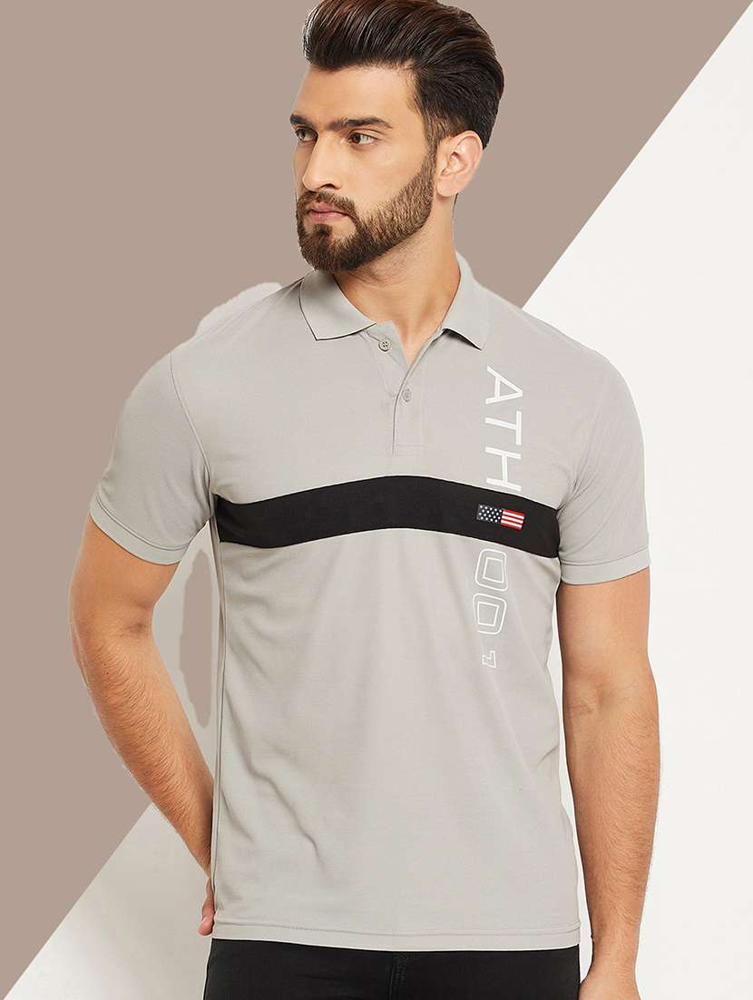 men striped short sleeve regular fit polo t-shirt