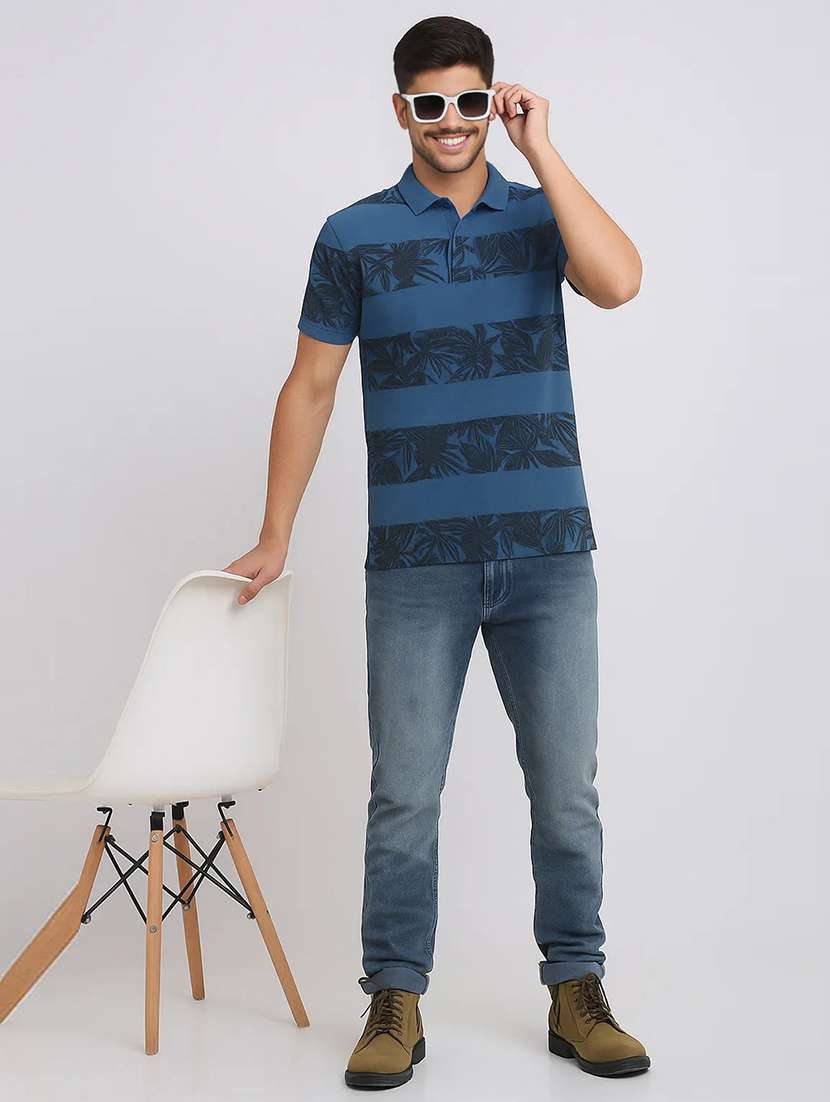 men printed short sleeve regular fit polo t-shirt - 22009654 -  Standard Image - 3