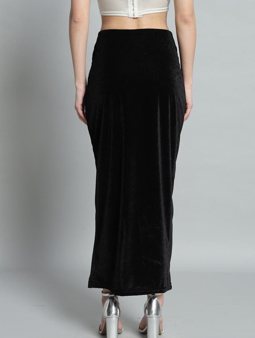 women solid high rise ruched skirt - 22009678 - Standard Image - 5