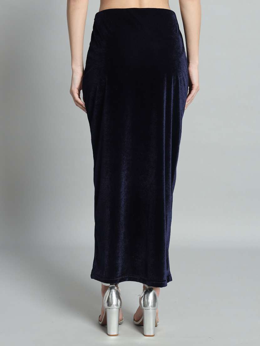 women solid high rise ruched skirt - 22009680 -  Standard Image - 3