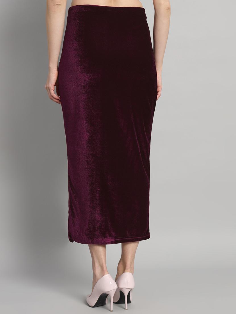 women solid high rise ruched skirt - 22009684 - Standard Image - 3