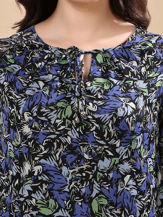 women floral printed puff sleeve regular top - 22009685 - Standard Image - 3