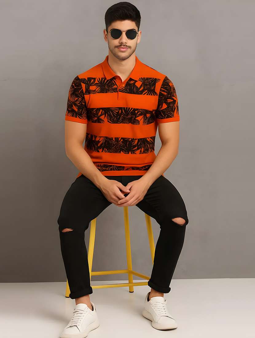 men printed short sleeve regular fit polo t-shirt - 22009691 -  Standard Image - 3