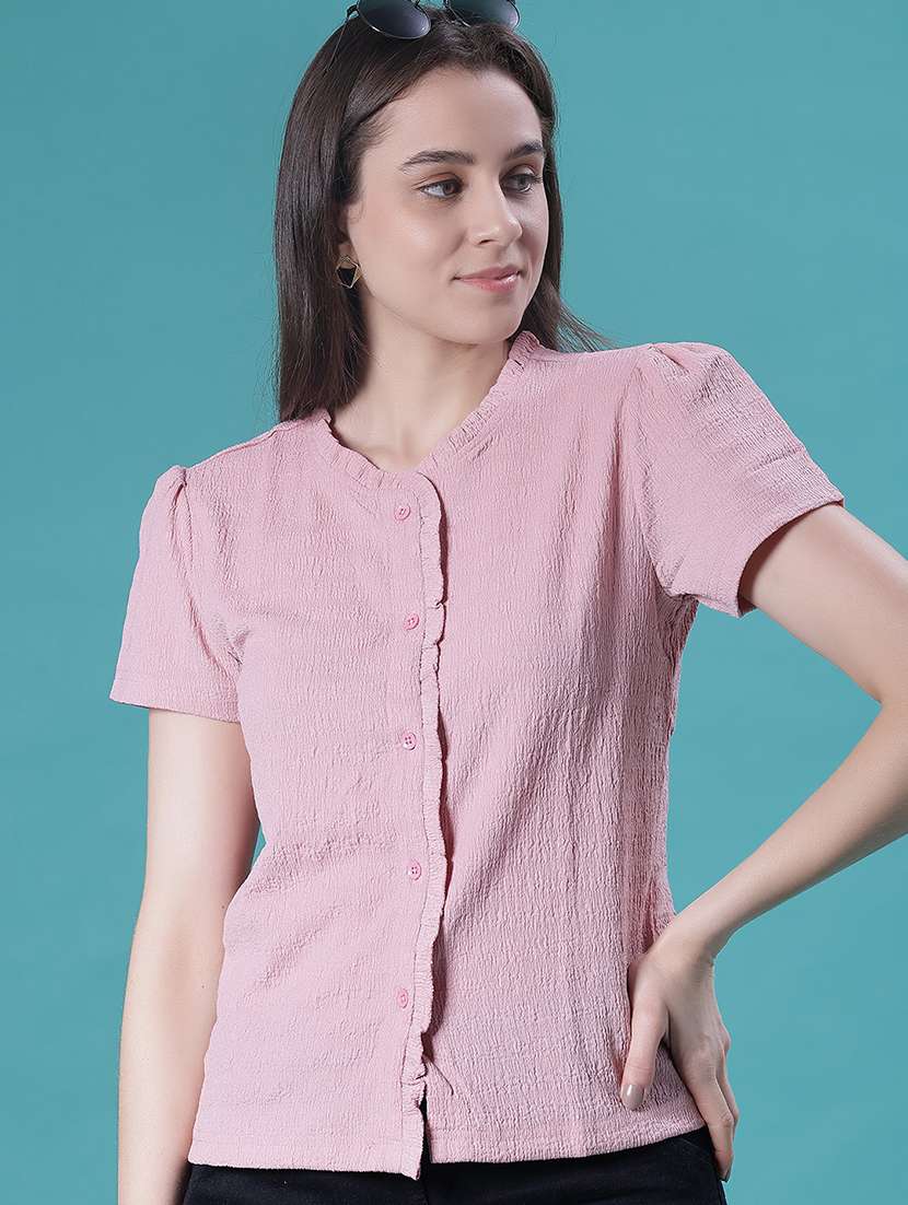 women self design short sleeve top  - 22010403 -  Zoom Image - 0