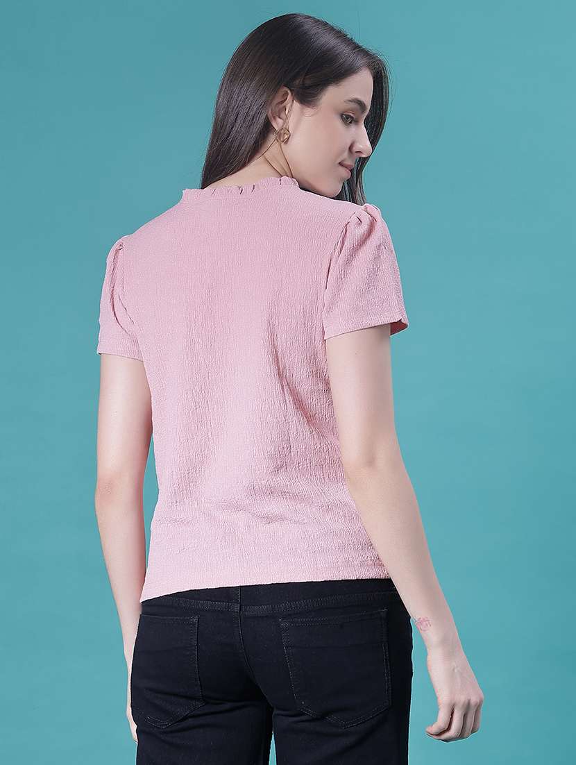 women self design short sleeve top  - 22010403 -  Standard Image - 3