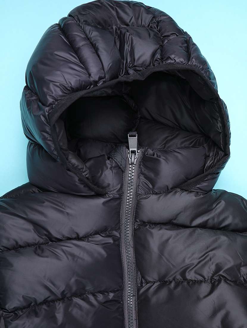 boys solid long sleeve hooded quilted jacket - 22010405 -  Standard Image - 3