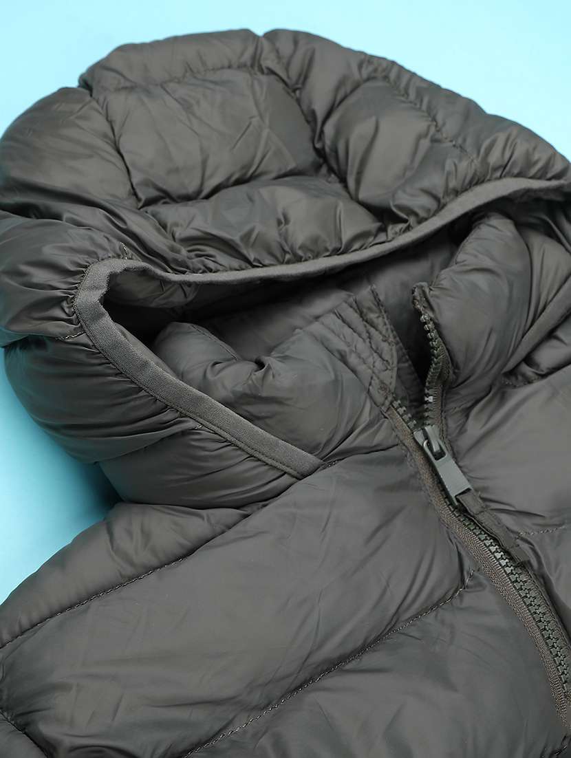 boys solid long sleeve hooded quilted jacket - 22010407 -  Standard Image - 3