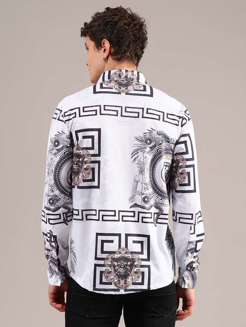 men printed long sleeve collared shirt - 22010449 -  Standard Image - 3