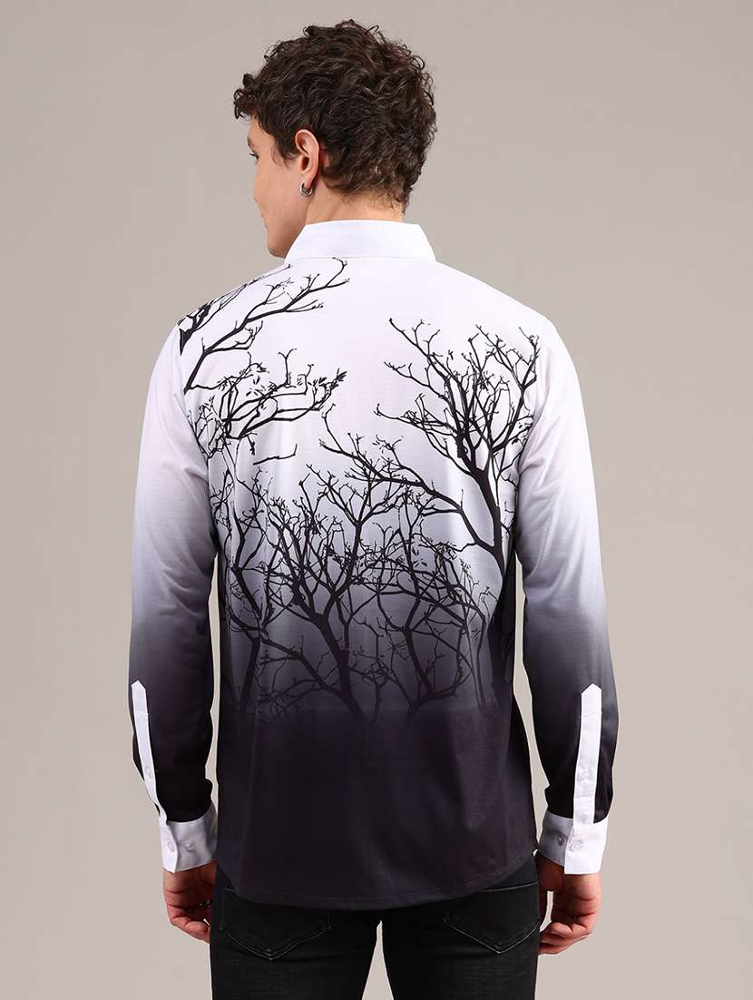 men printed long sleeve collared shirt - 22010450 -  Standard Image - 3