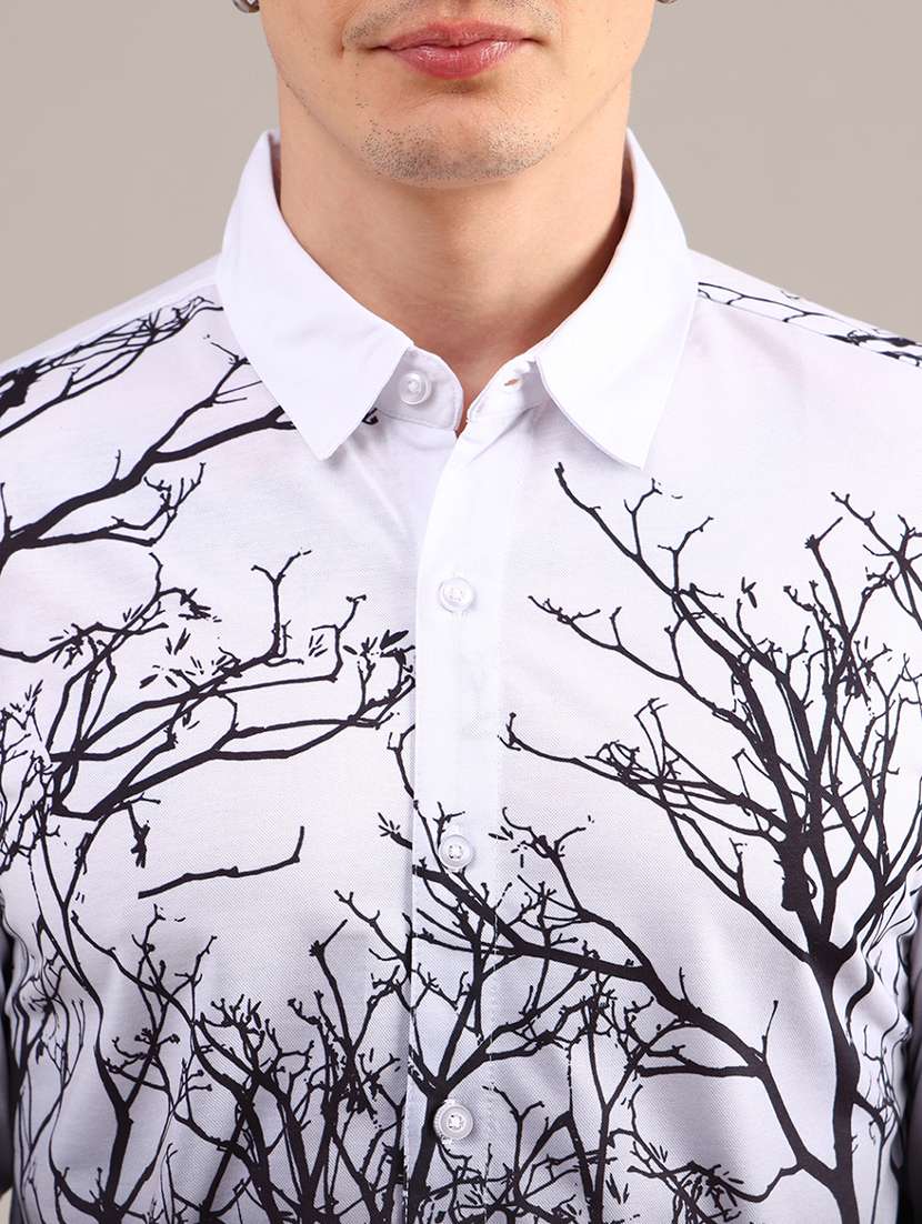 men printed long sleeve collared shirt - 22010450 -  Standard Image - 5