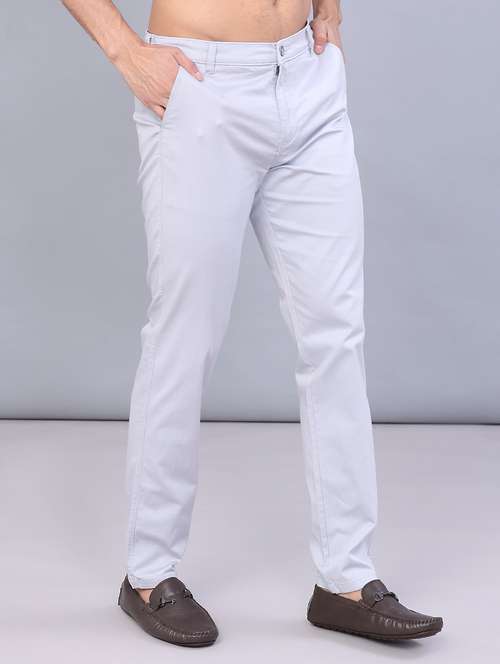 men solid mid rise straight fit chinos  - 22010666 -  Standard Image - 0