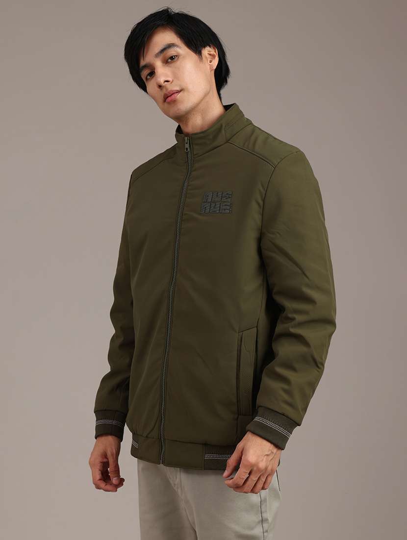 men solid long sleeve bomber jacket - 22011048 -  Standard Image - 3