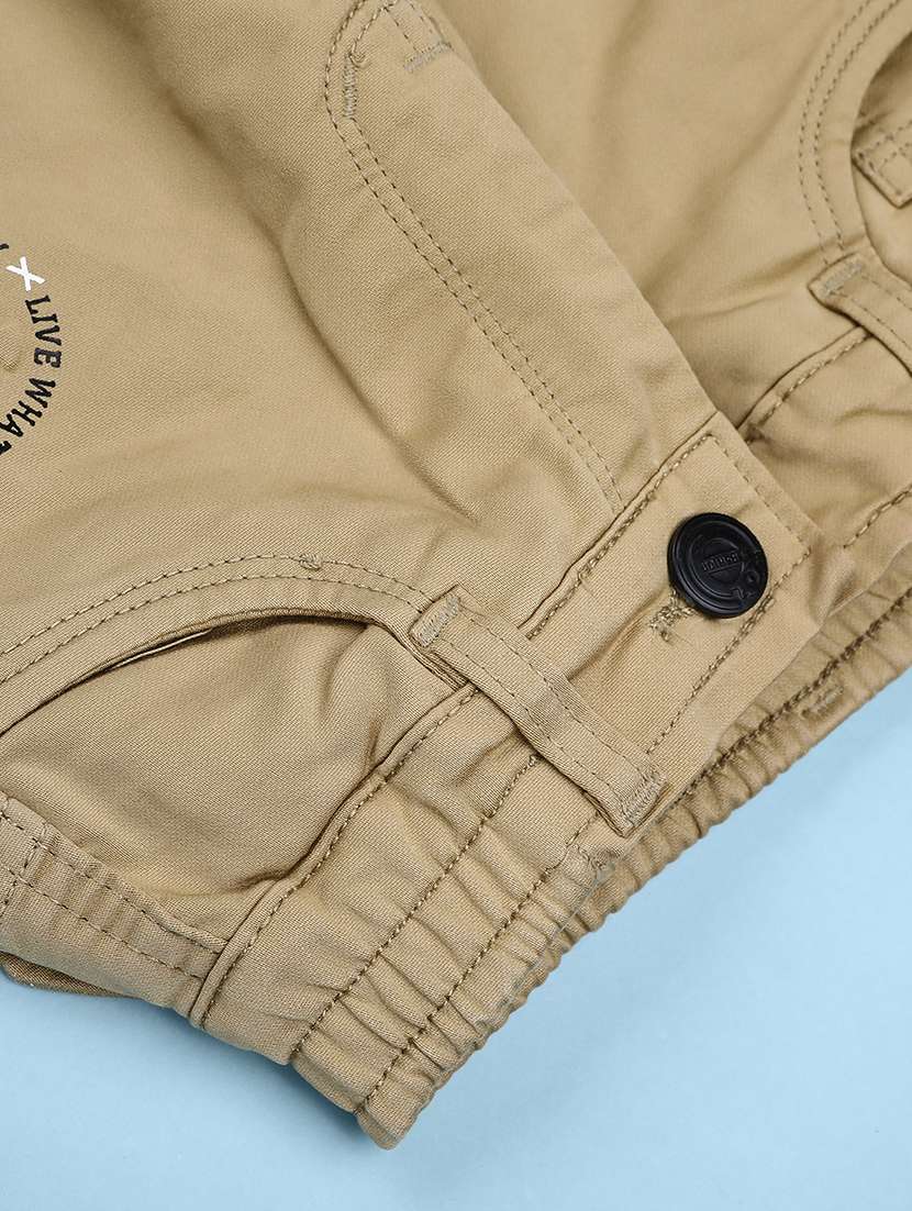 boys solid mid rise regular fit cargo - 22011152 -  Standard Image - 3