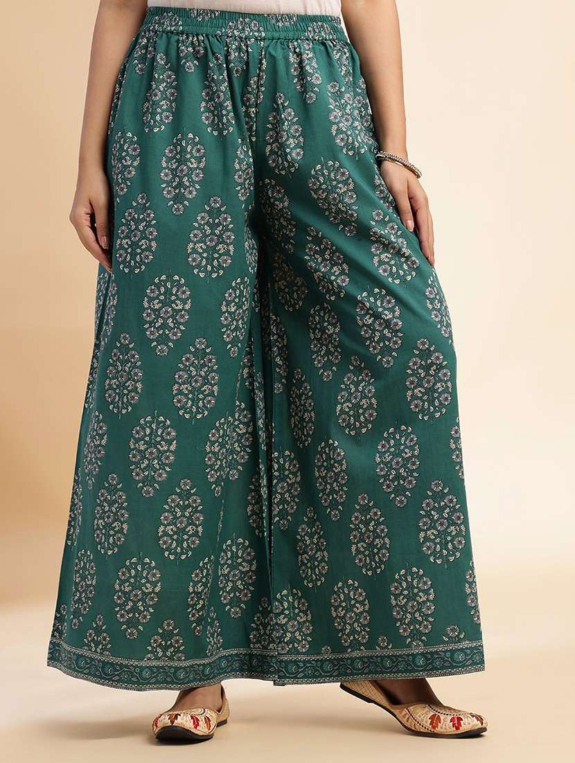 women floral three quarter sleeve kurta palazzo with dupatta set - 22011168 -  Standard Image - 5