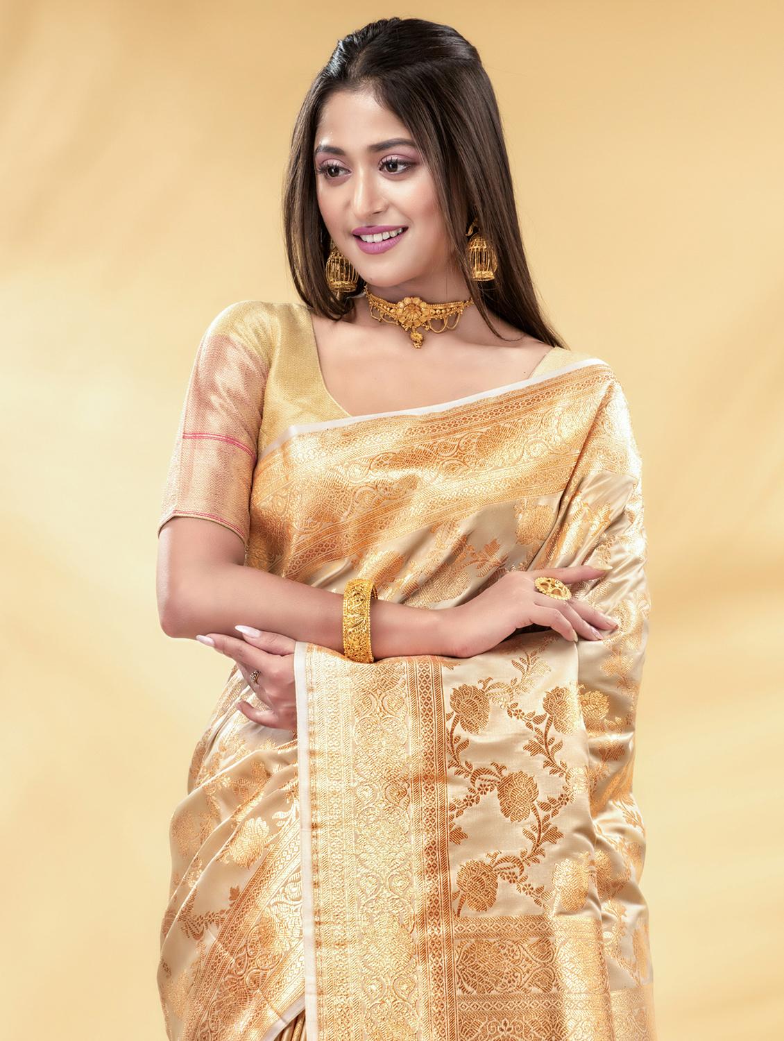women self design banarasi saree with blouse - 22011293 - Standard Image - 3