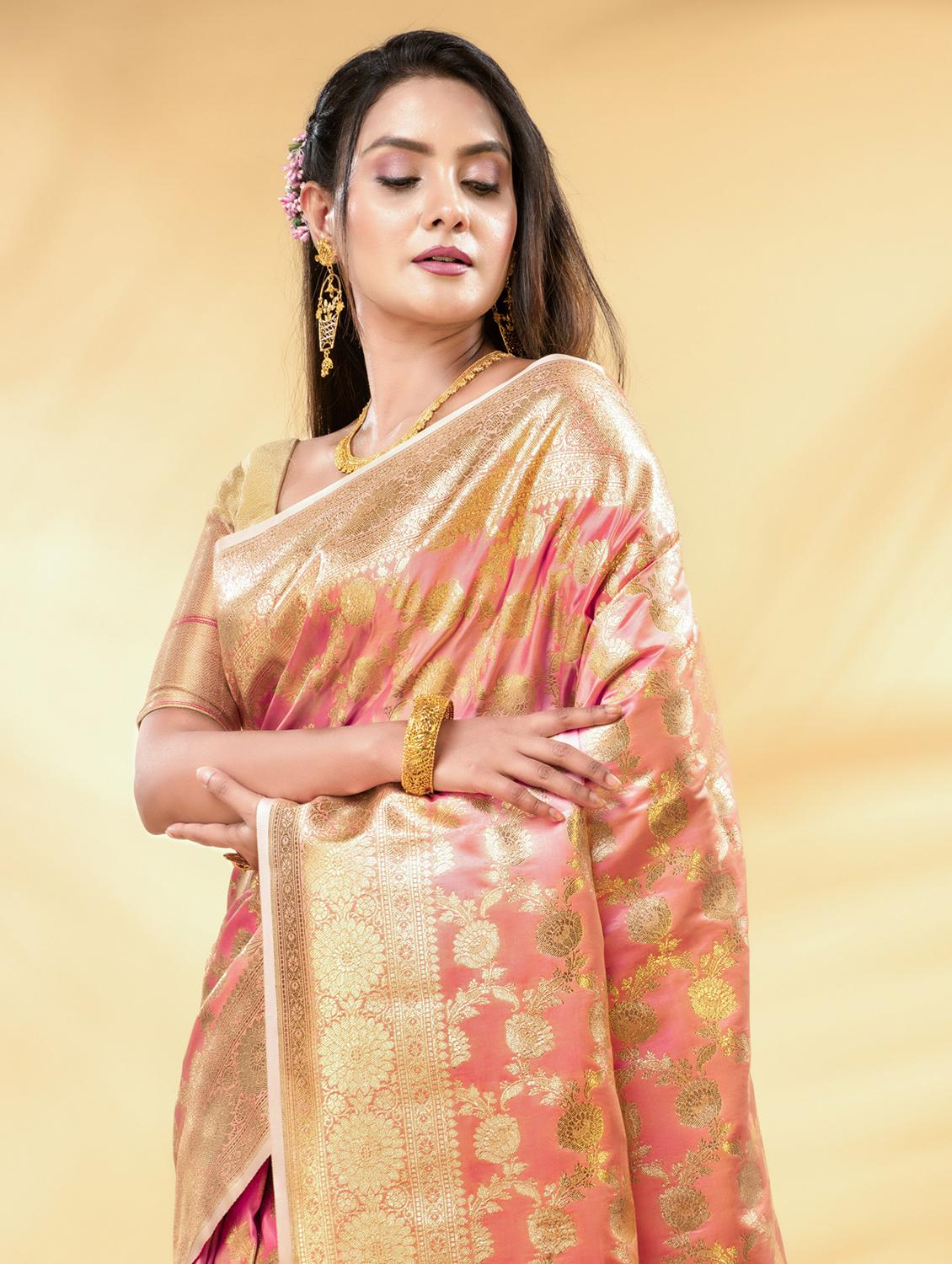 women self design banarasi saree with blouse - 22011306 - Standard Image - 3