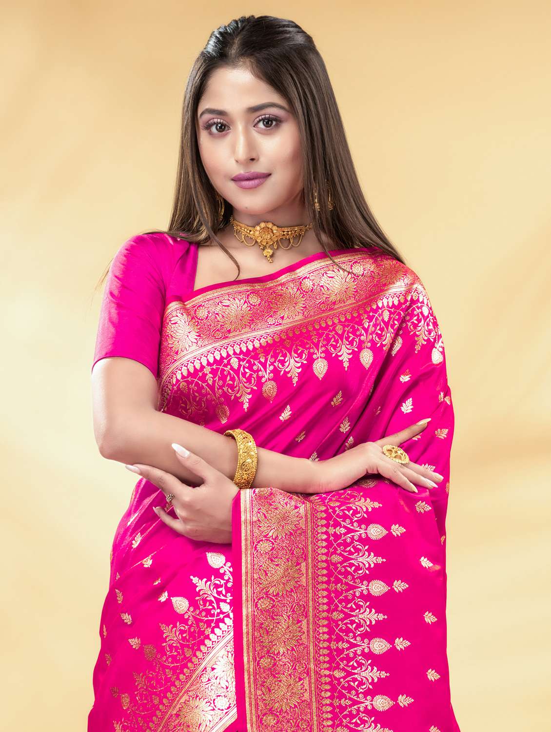 women self design banarasi saree with blouse - 22011309 - Standard Image - 3
