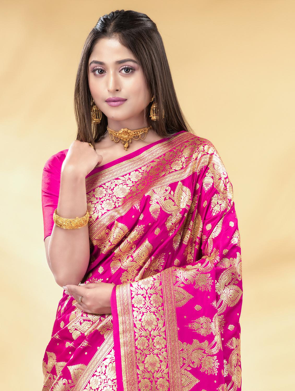 women self design banarasi saree with blouse - 22011321 - Standard Image - 3
