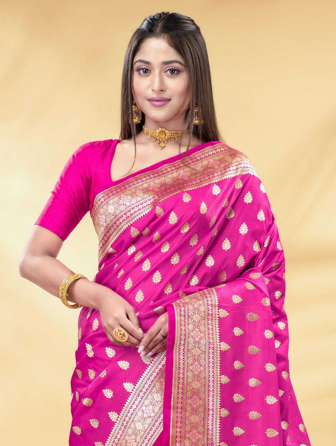women self design banarasi saree with blouse - 22011326 - Standard Image - 3