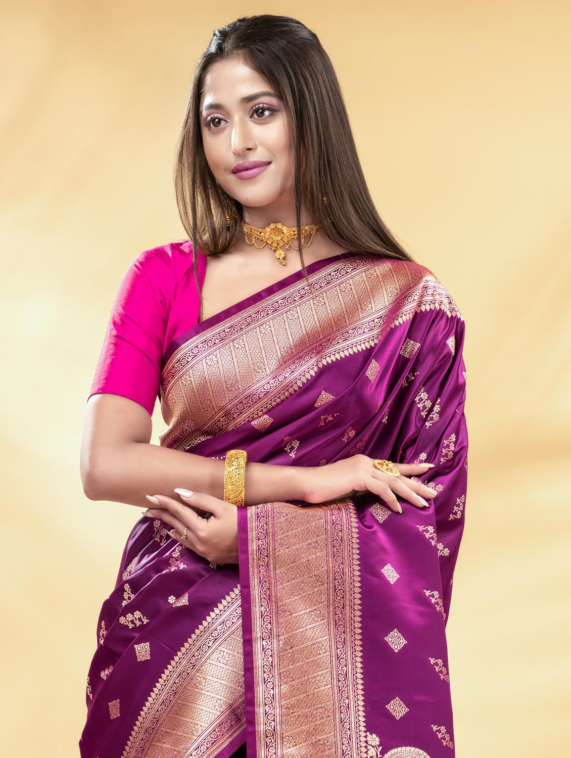women self design banarasi saree with blouse - 22011327 - Standard Image - 3