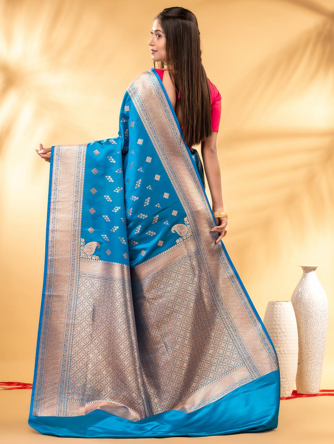 women self design banarasi saree with blouse - 22011328 - Standard Image - 3