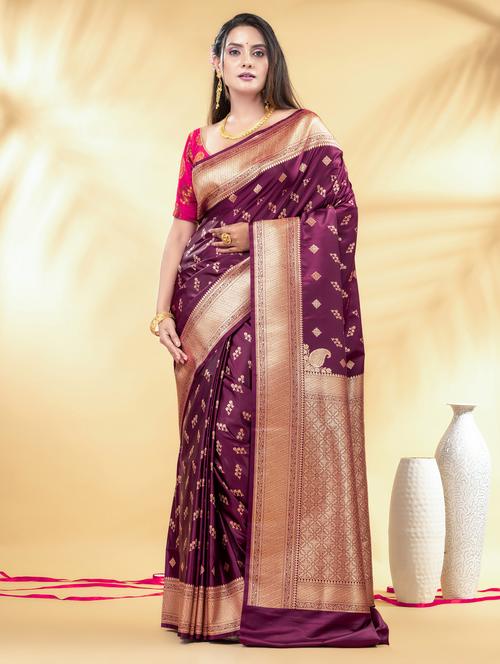 women self design banarasi saree with blouse - 22011329 - Standard Image - 0