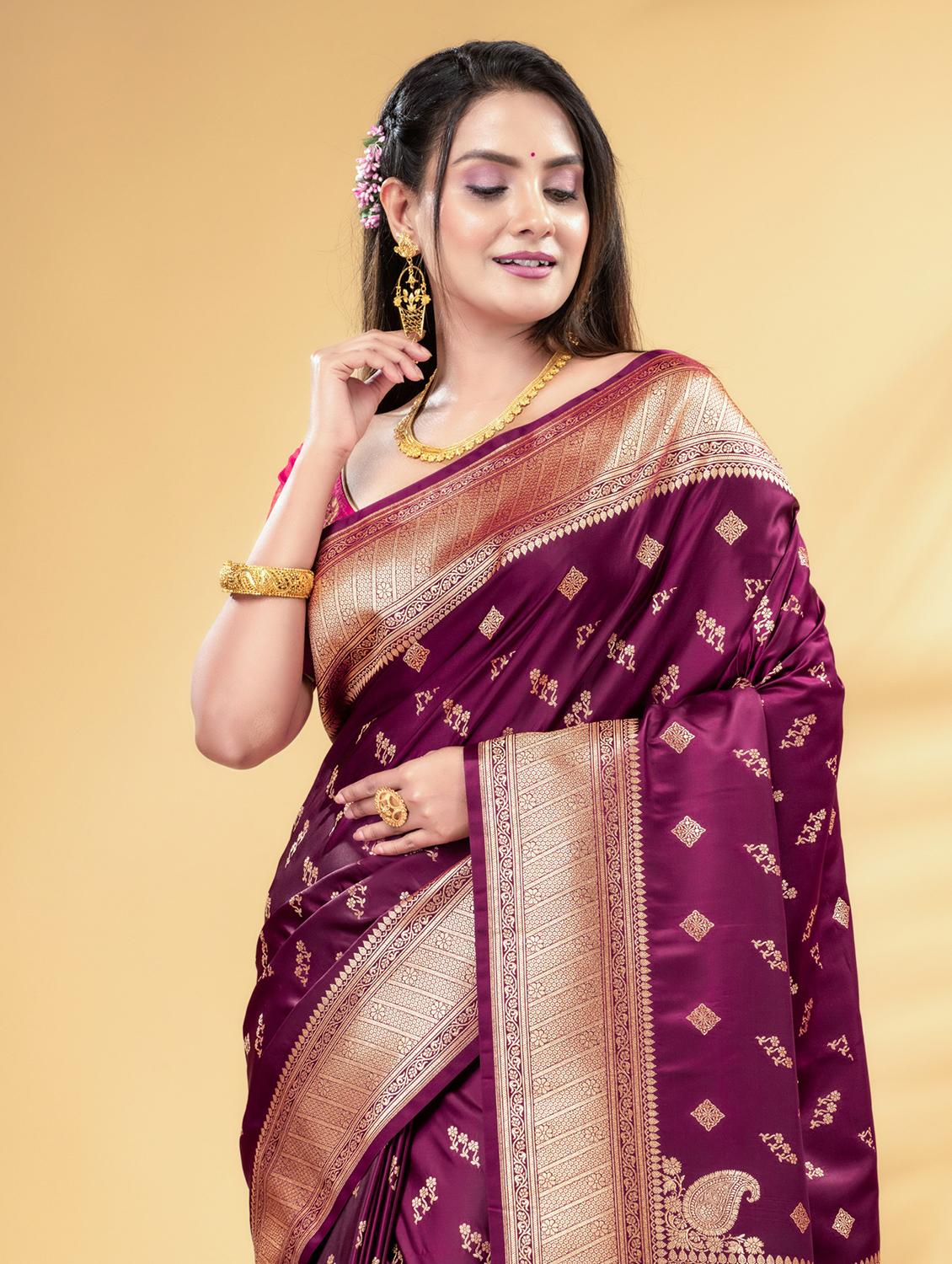 women self design banarasi saree with blouse - 22011329 - Standard Image - 3