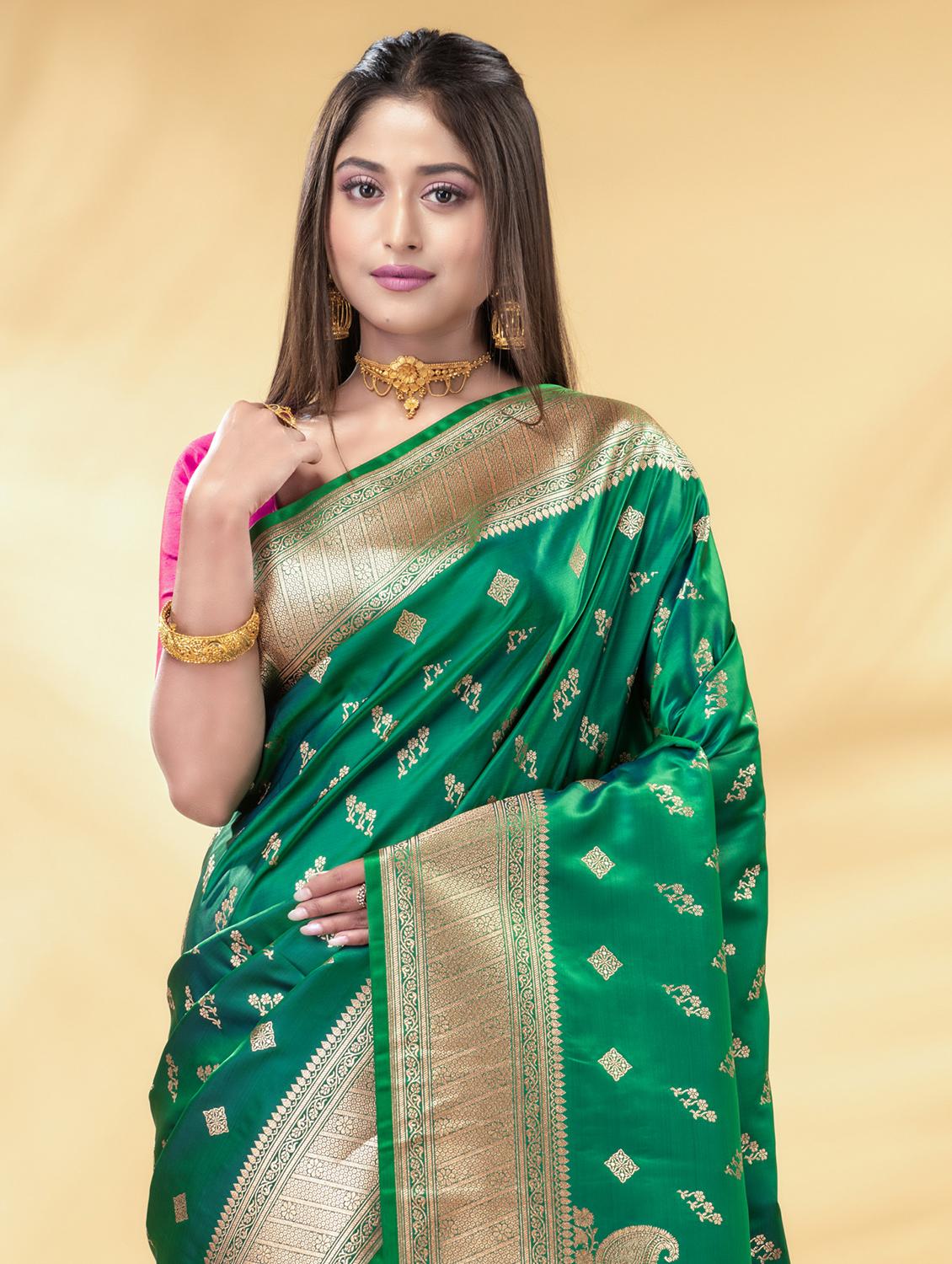 women self design banarasi saree with blouse - 22011330 - Standard Image - 3