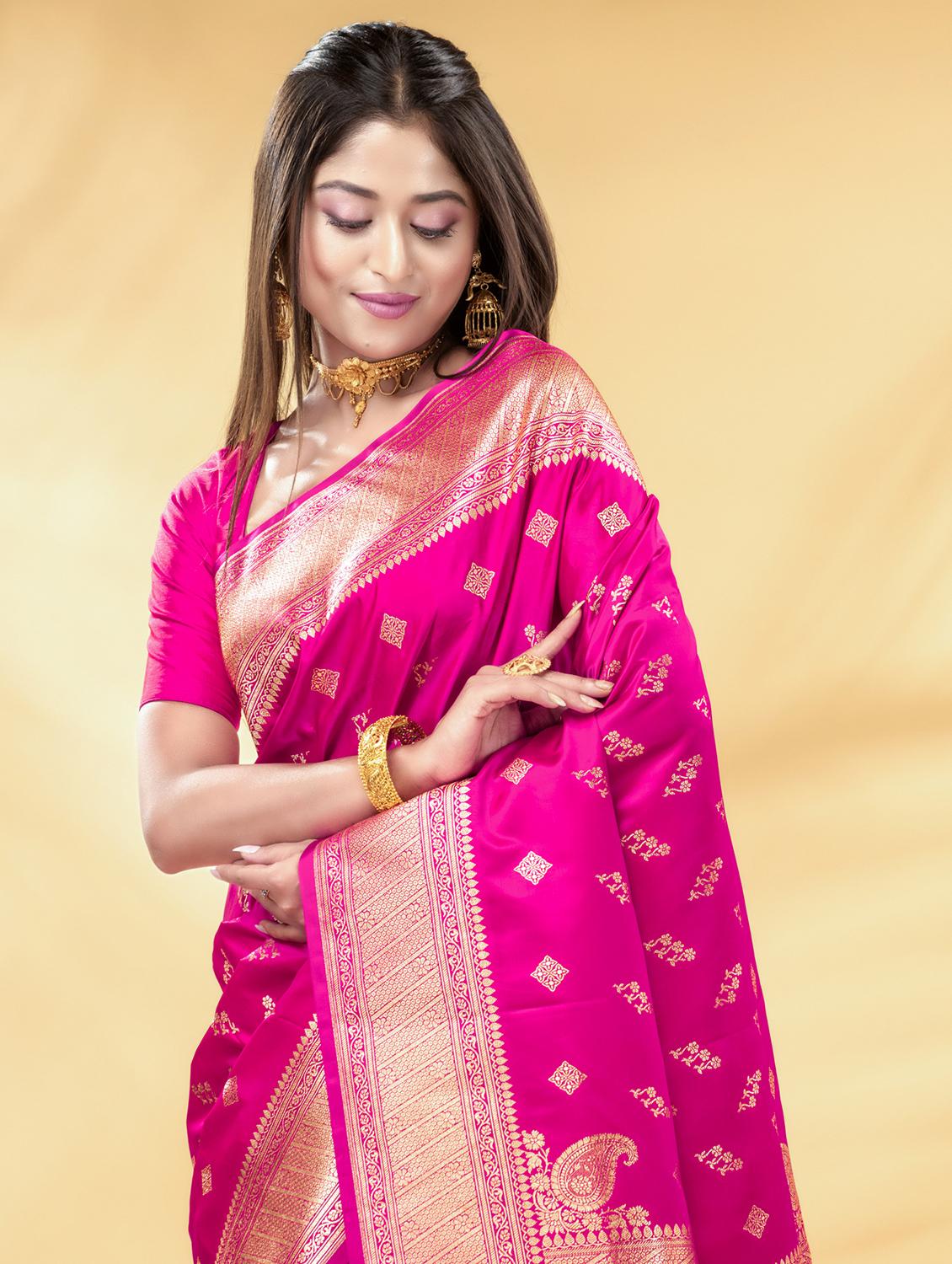 women self design banarasi saree with blouse - 22011331 - Standard Image - 3