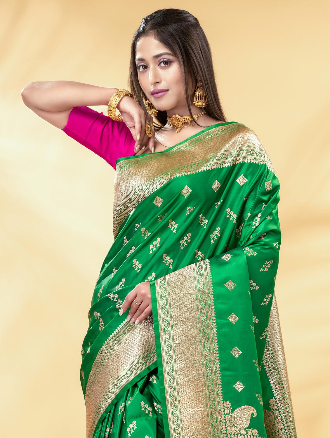 women self design banarasi saree with blouse - 22011334 - Standard Image - 3