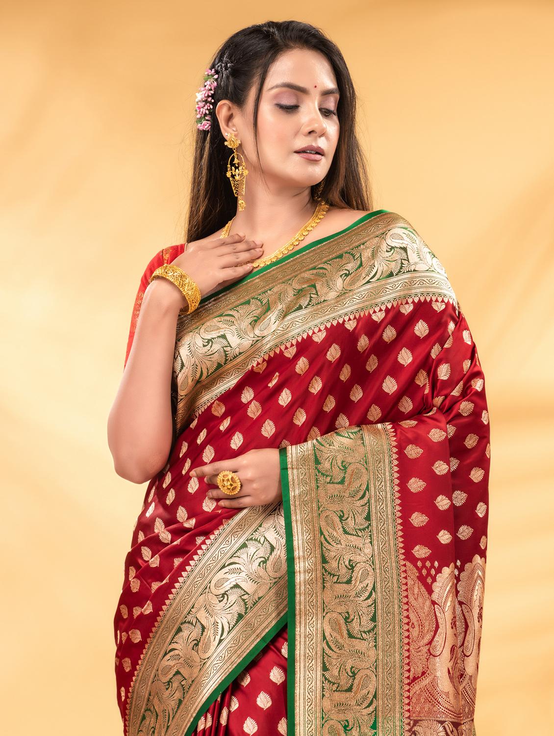 women self design banarasi saree with blouse - 22011337 - Standard Image - 3