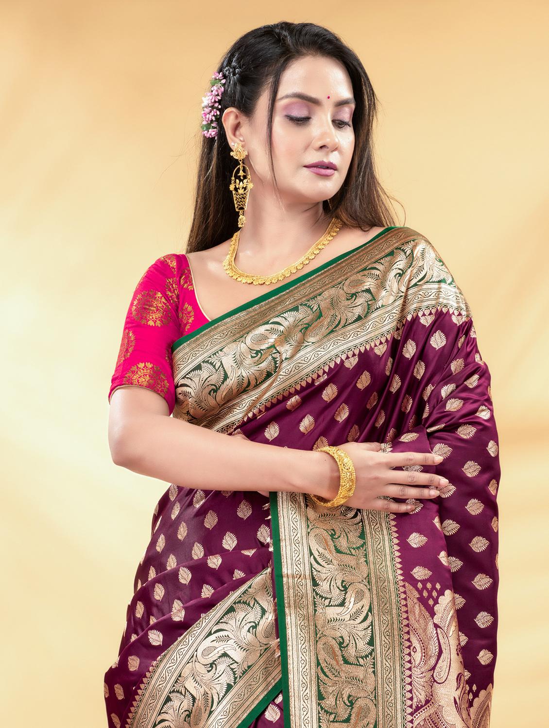 women self design banarasi saree with blouse - 22011338 - Standard Image - 3