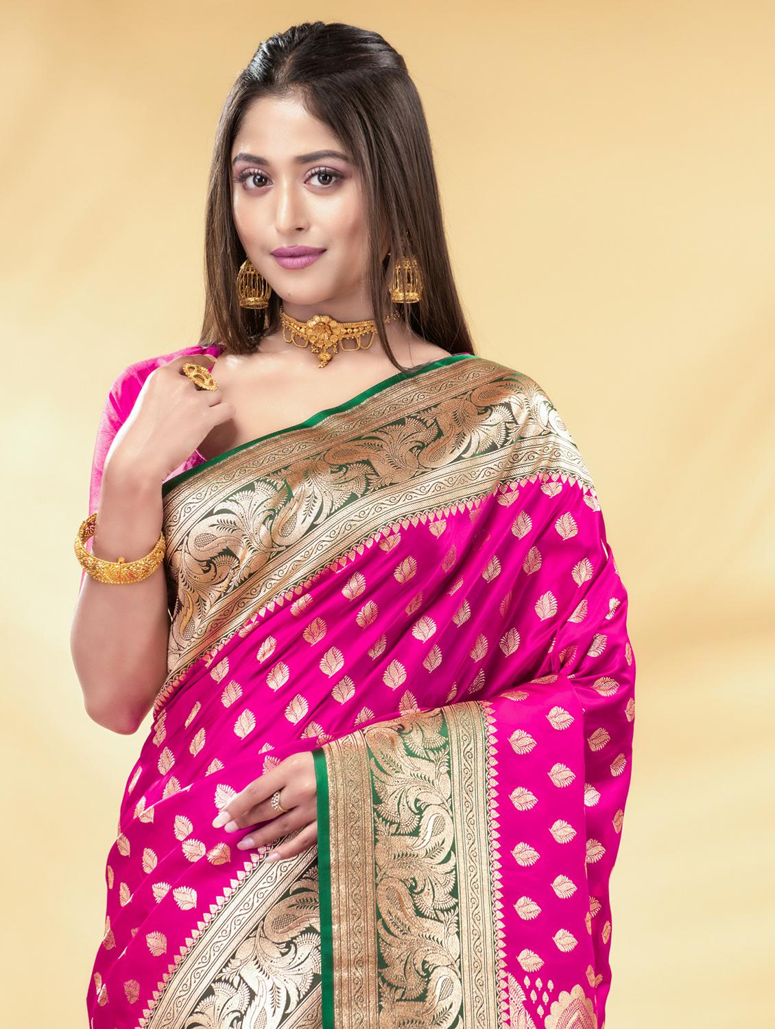 women self design banarasi saree with blouse - 22011339 - Standard Image - 3