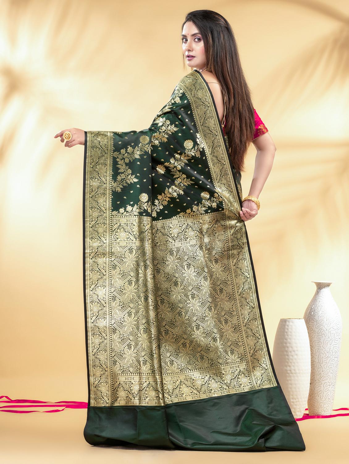 women self design banarasi saree with blouse - 22011341 - Standard Image - 3