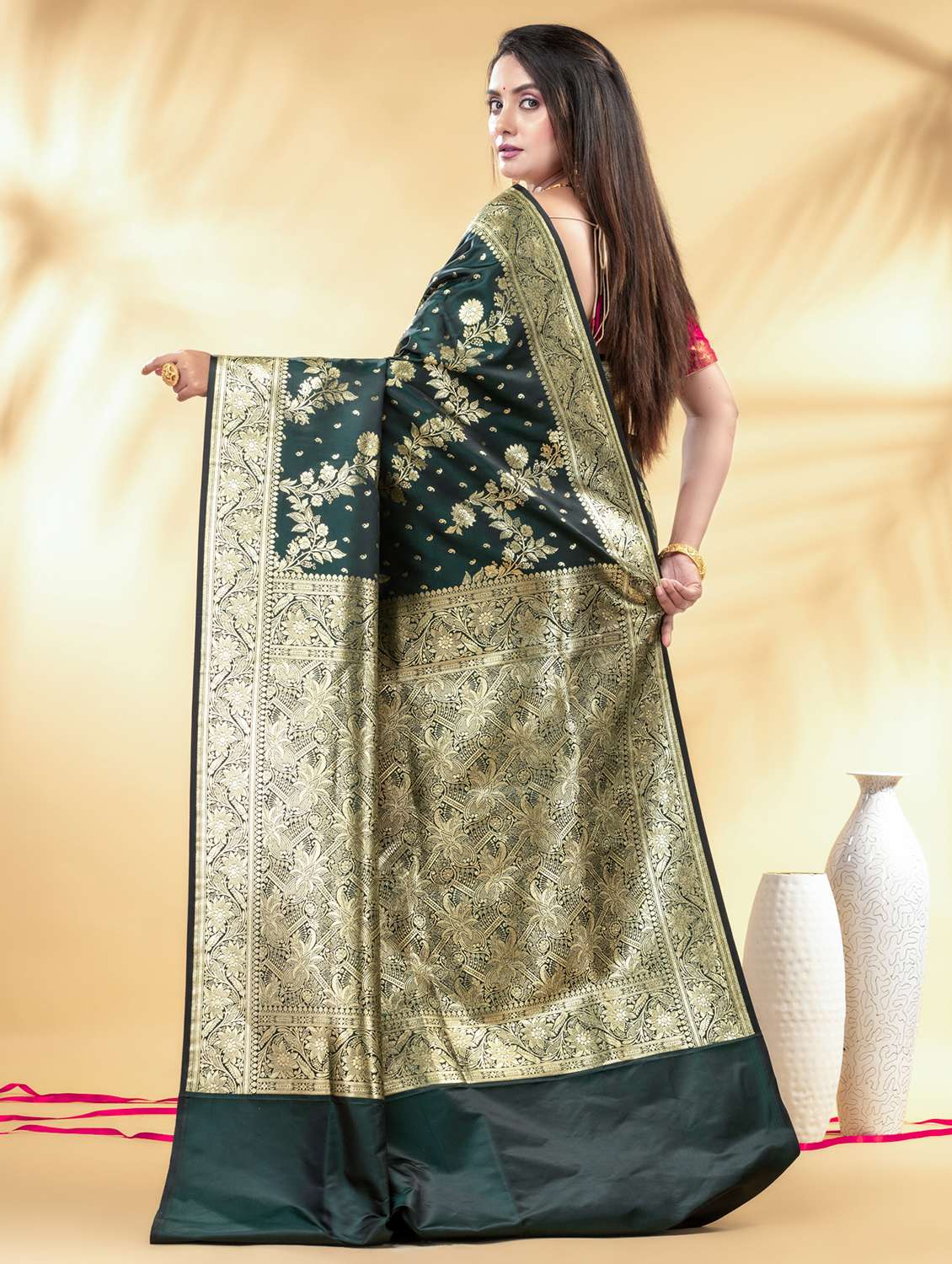 women self design banarasi saree with blouse - 22011343 -  Standard Image - 3