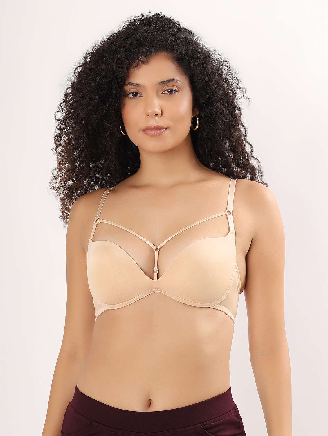 women solid lightly padded push up bra