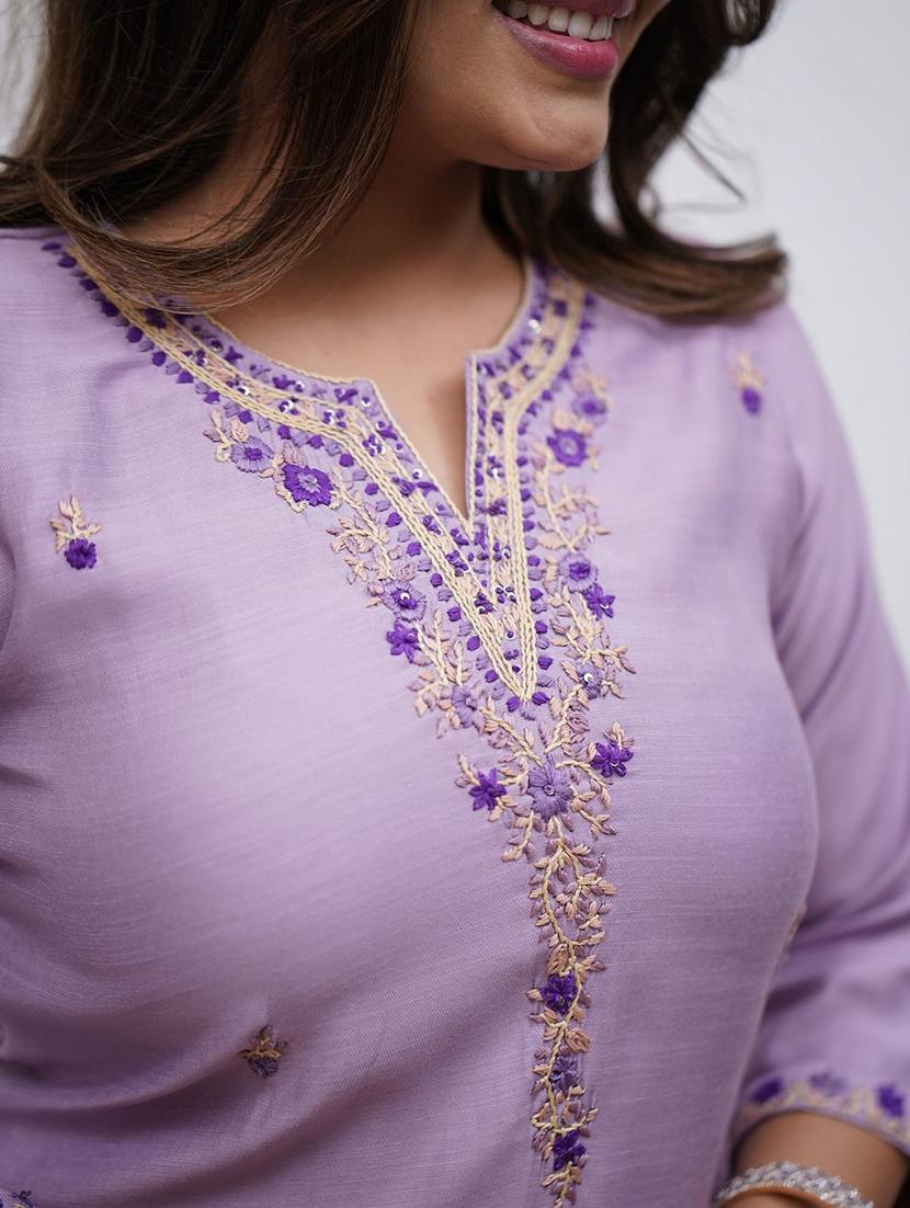women embroidered three quarter sleeve kurta pant with dupatta set - 22011401 - Standard Image - 5