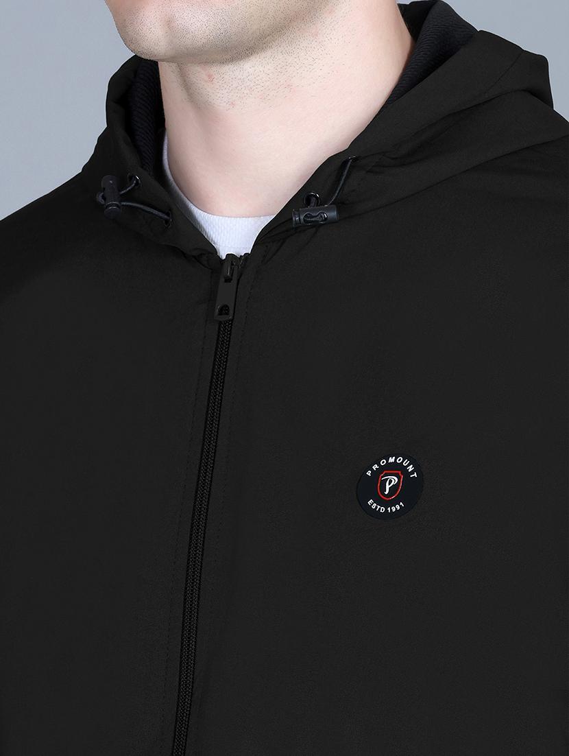 men solid long sleeve lightweight windcheater hooded jacket - 22011438 - Standard Image - 3