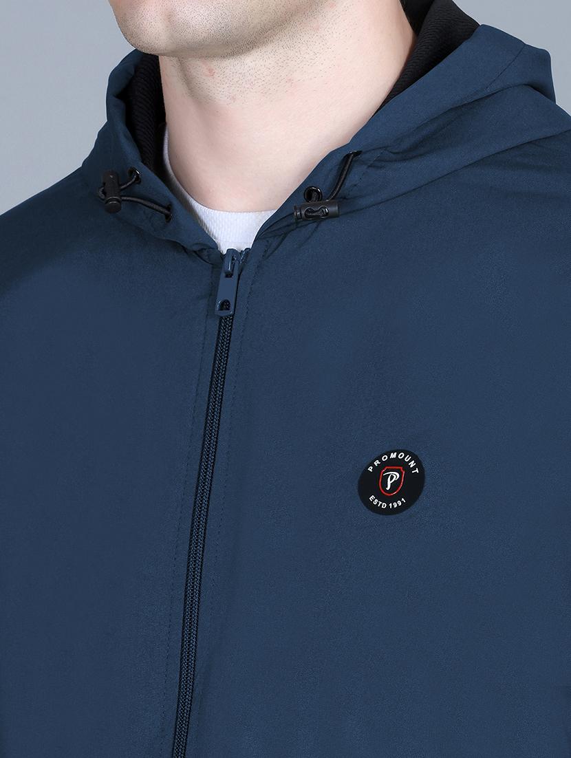 men solid long sleeve lightweight windcheater hooded jacket - 22011439 - Standard Image - 3
