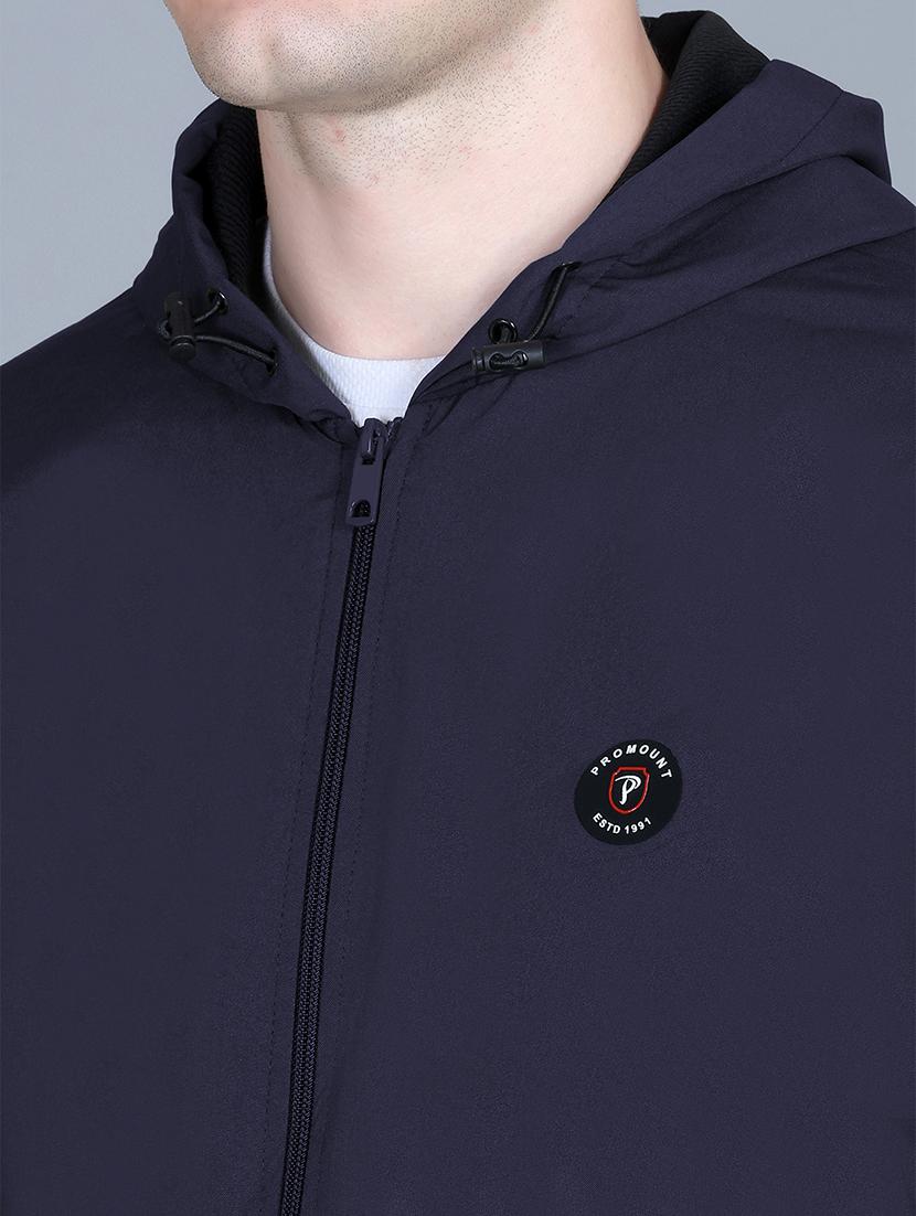 men solid long sleeve lightweight windcheater hooded jacket - 22011443 - Standard Image - 3
