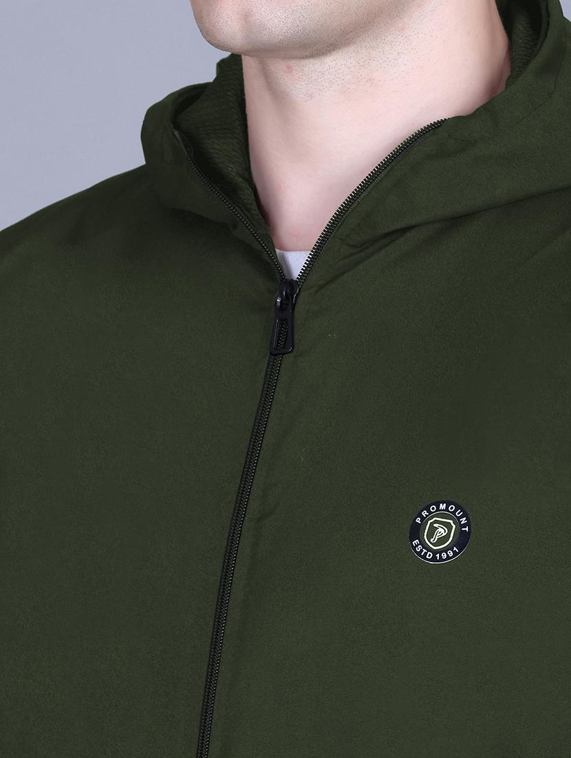 men solid long sleeve lightweight windcheater hooded jacket - 22011447 - Standard Image - 3
