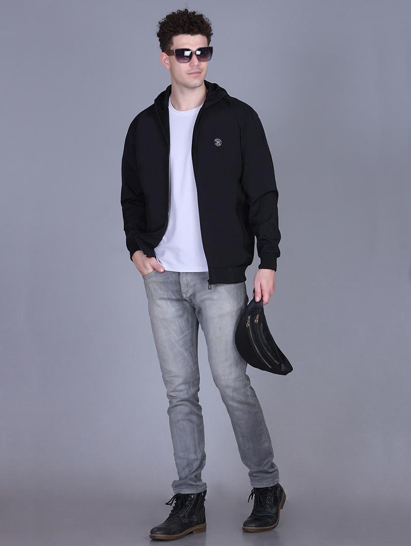 men solid long sleeve lightweight windcheater hooded jacket - 22011449 - Standard Image - 3